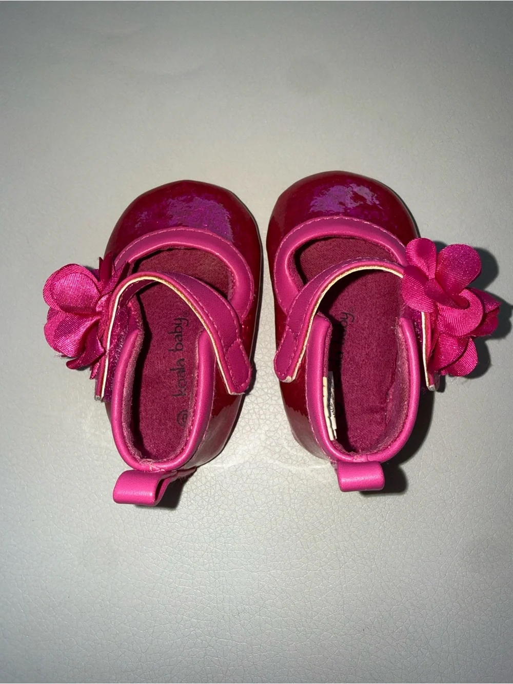 Baby Mary Jane Flower Shoes in Fuchsia